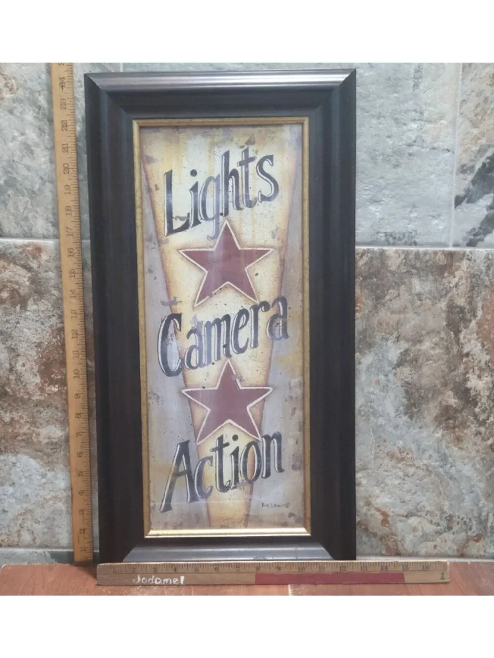 Kim Lewis Lights Camera Action Framed Art Print Movie Theater Home Cinema Decor